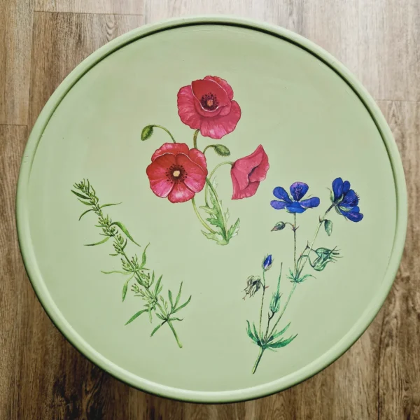 Krukje groen met bloemen